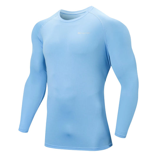 Men'S Long Sleeve UPF 50+ Rash Guards Diving UV Protection Lightweight T-Shirt Loose Fit Swimming Quick Drying Surfing T-Shirt